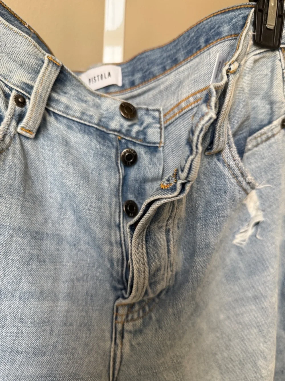 Pistola Charlie High Waist Straight Leg Distressed Jeans - Picture 4 of 7